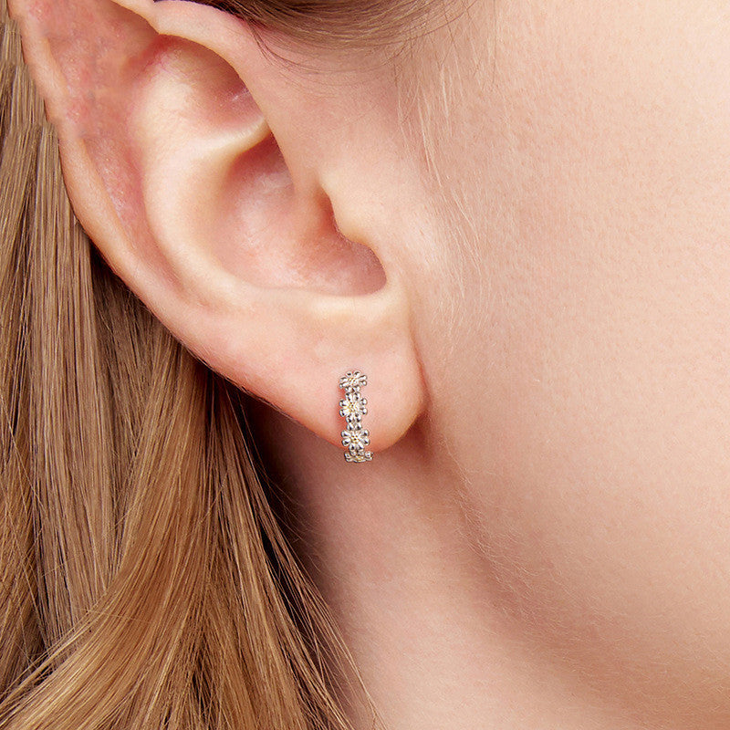 S925 Sterling Silver Flowers Sunshine Charm Earrings