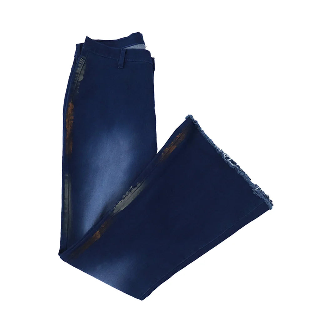 African Mom Jeans Set Stretch Fabric Flared Jeans Jeans with Print Women'S Ripped Jeans Ripped Jeans