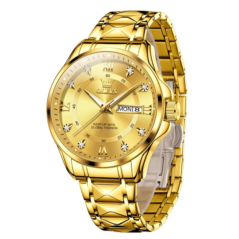 Roman Scale Fashion Calendar Quartz Watch Waterproof Ladies