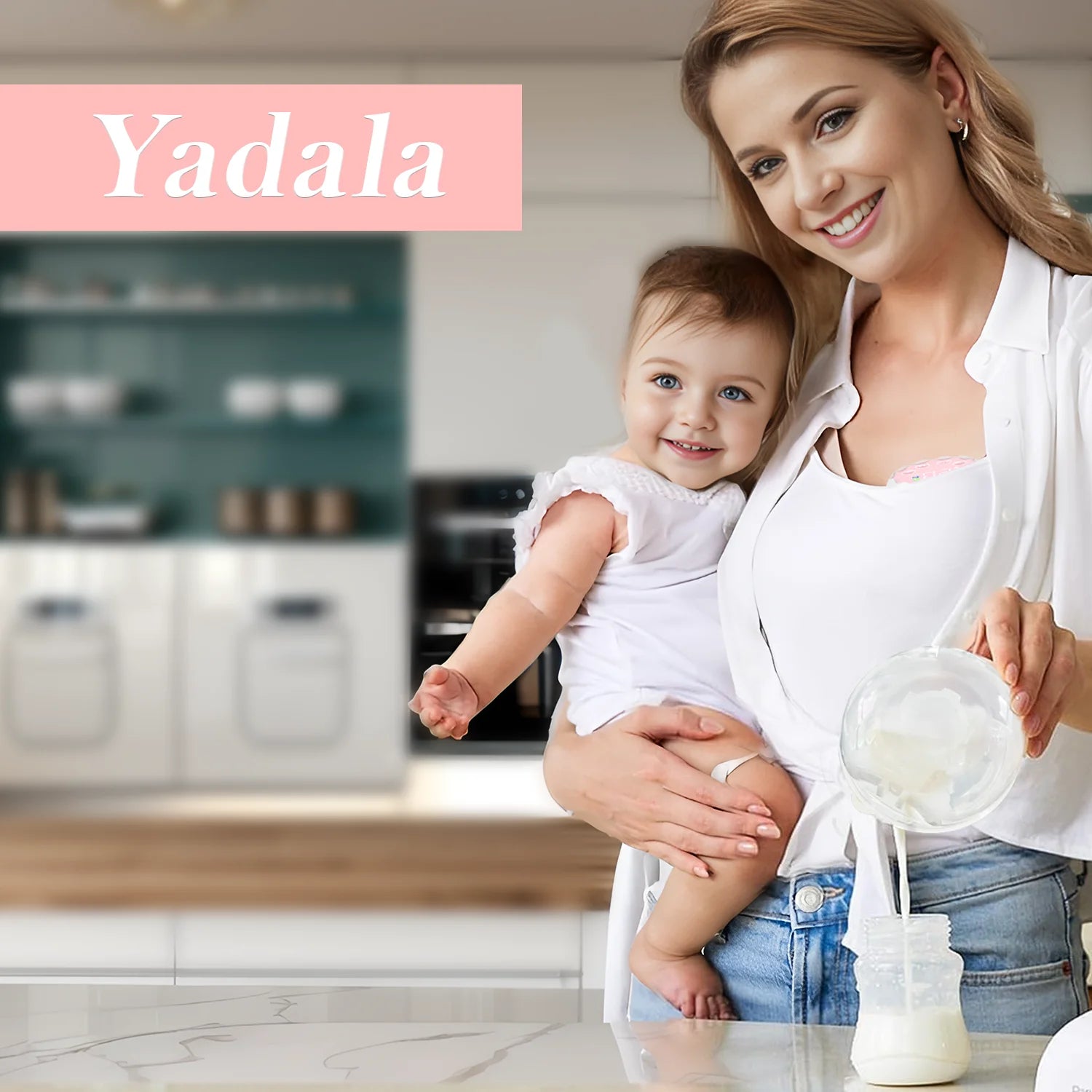 Electric Breast Pump,  Wearable Hands-Free Breast Pumps with 3 Modes, 9 Levels, Pink