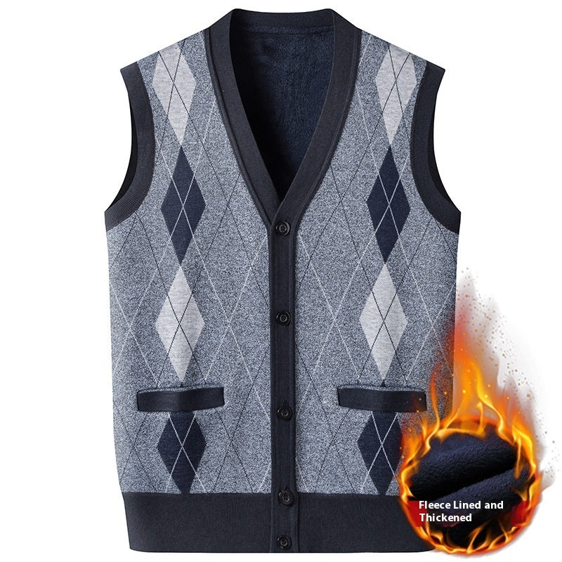 Men's Inner Wear Autumn And Winter Thermal Slim Fit Sweater Vest Coat