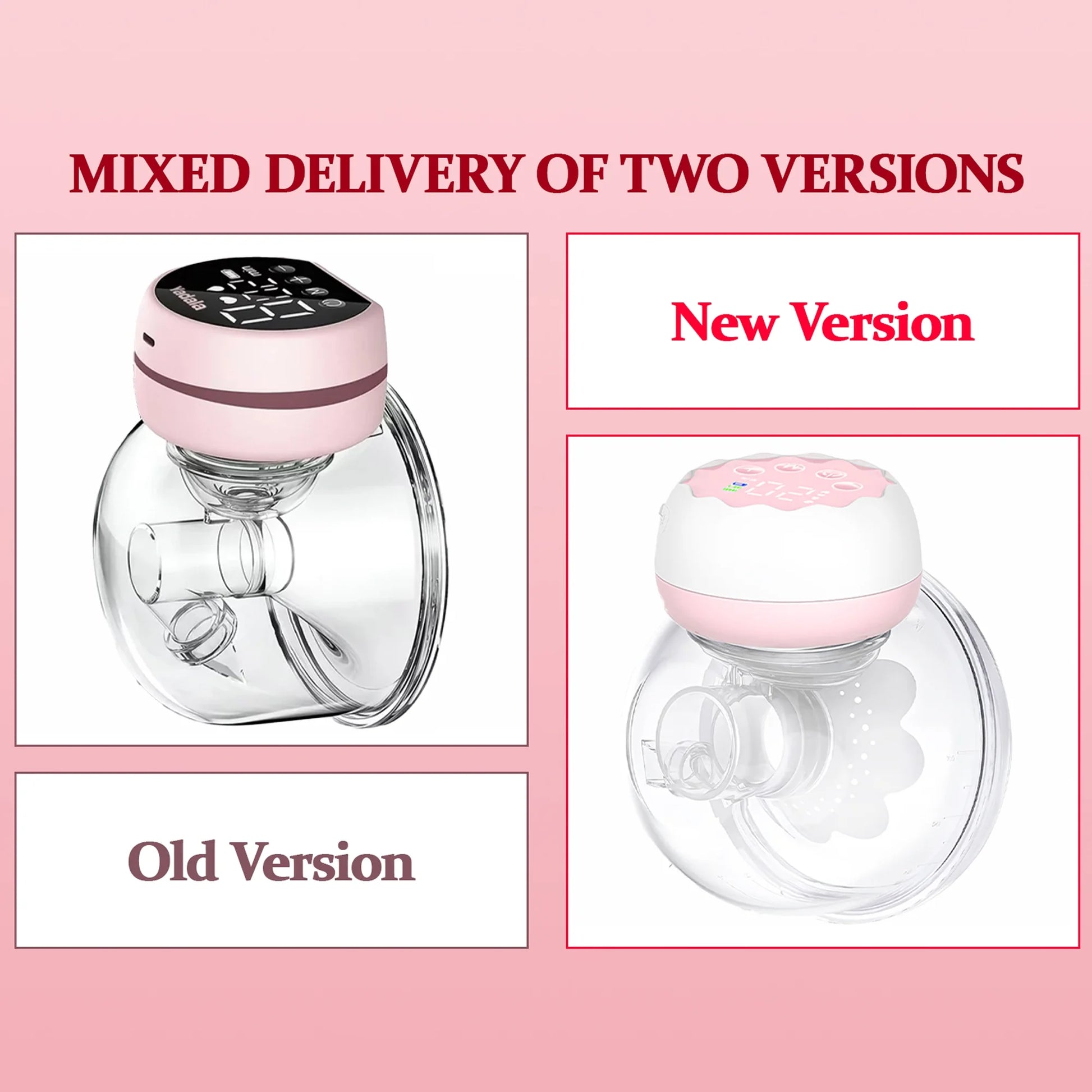 Electric Breast Pump,  Wearable Hands-Free Breast Pumps with 3 Modes, 9 Levels, Pink