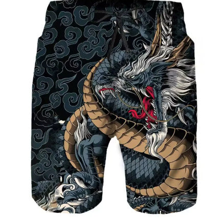 Beach Pants Men's Sports Eagle Pattern Printed Shorts