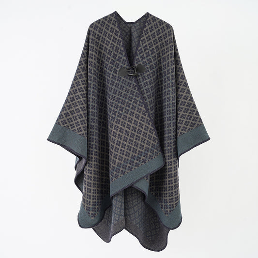 Extra Large Thickened Warm Split Cloak Scarf