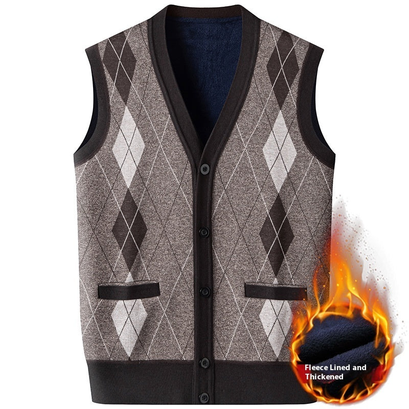 Men's Inner Wear Autumn And Winter Thermal Slim Fit Sweater Vest Coat