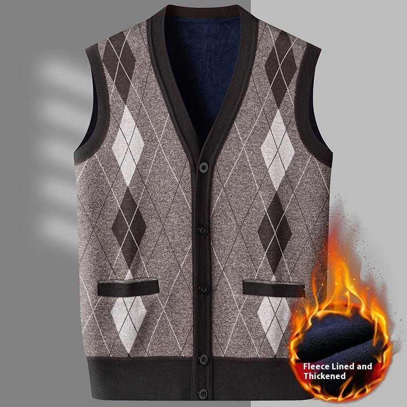Men's Inner Wear Autumn And Winter Thermal Slim Fit Sweater Vest Coat